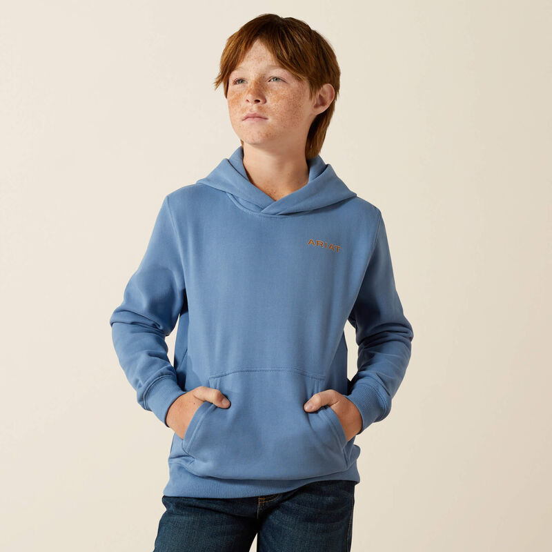 Ariat Boy's Sun Valley Circle Hoodie - Coronet Blue