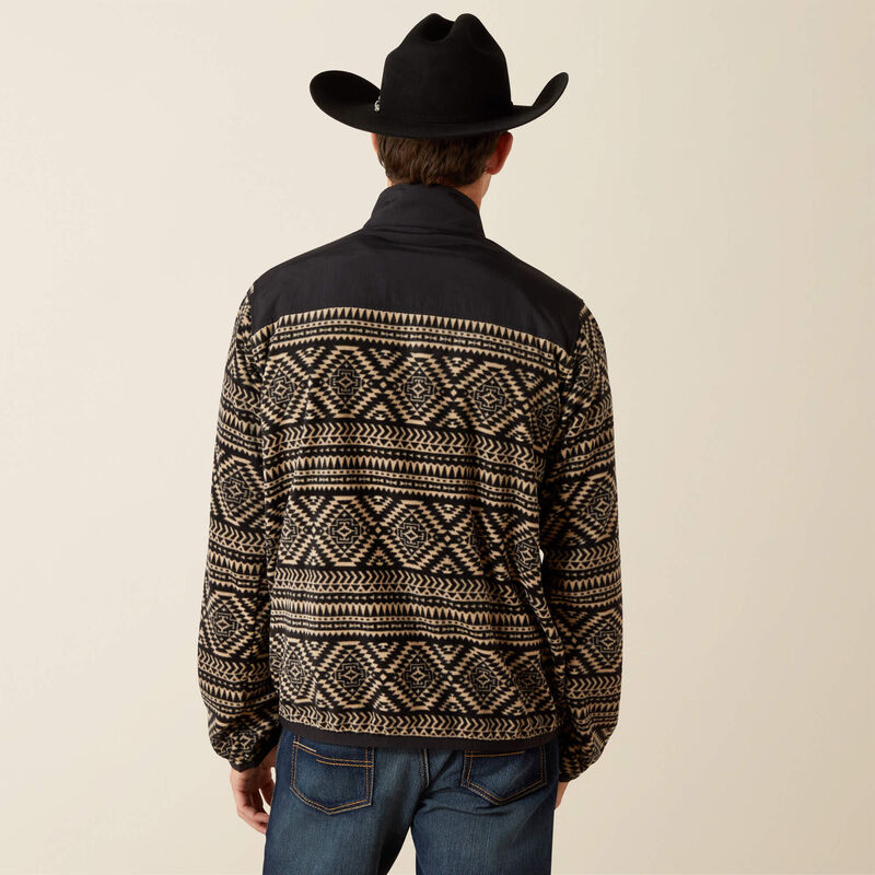 Ariat Men's Long Sleeve Fleece Sweater- Black Southwest