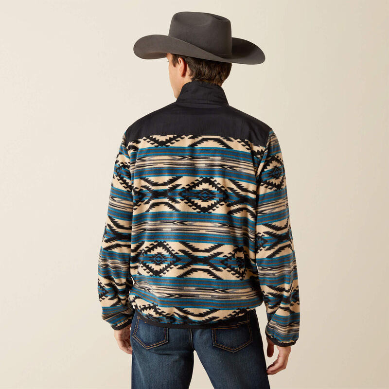 Ariat Men's Long Sleeve Fleece Sweater- Teal Southwest