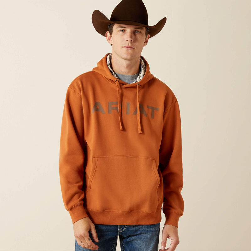 Ariat Men's Shield Stitch Logo Long Sleeve Hoodie- Adobe