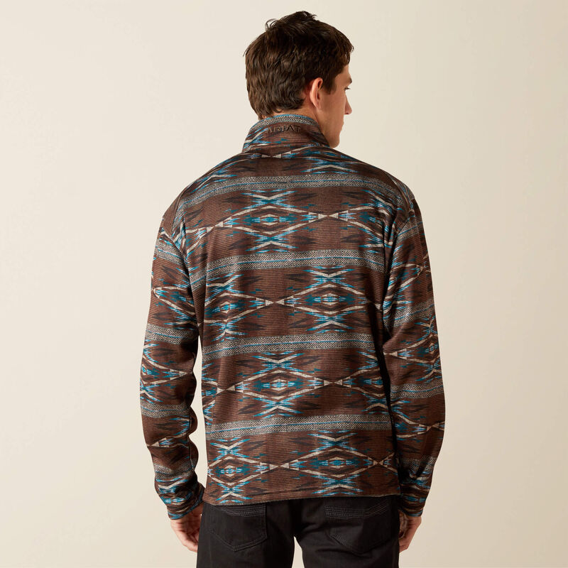 Ariat Men's Caldwell 1/4 Zip Sweater - Deep Mahogany Southwest