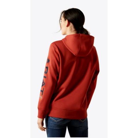 Ariat Women's Rebar Graphic Hoodie - Barn Red/Navy