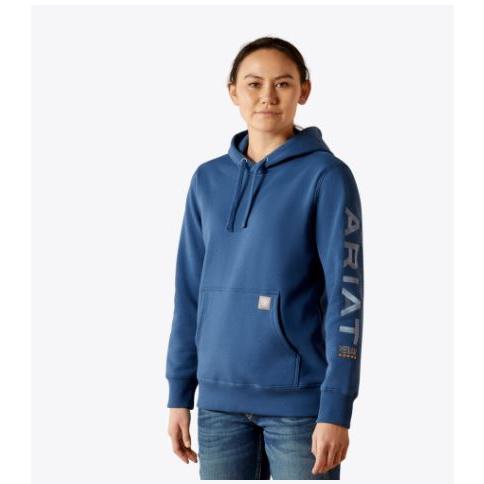Ariat Women's Rebar Graphic Hoodie - Ensign Blue/Endless Sky