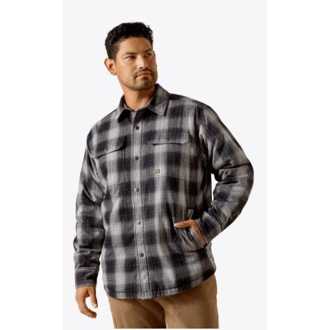 Ariat Men's Rebar Flannel Insulated Shirt Jacket - Black