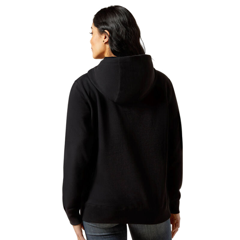 Ariat Women's Long Sleeve Booted Logo Hoodie- Black