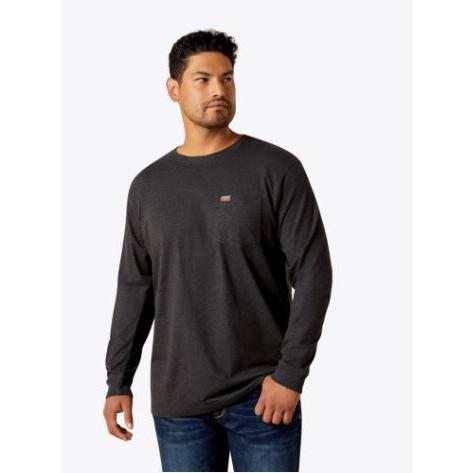 Ariat Men's Rebar Cotton Strong Standard Pocket LS Tee Shirt - Multiple Colours