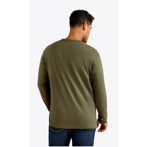 Ariat Men's Rebar Cotton Strong Standard Logo Pocket LS Tee Shirt - Multiple Colours