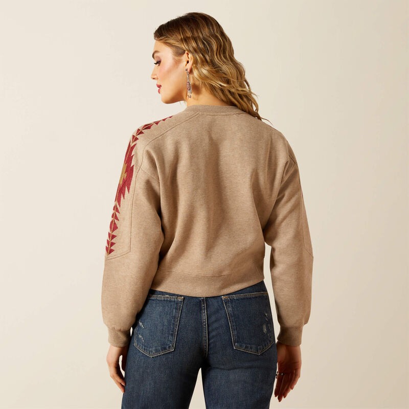 Ariat Women's Long Sleeve Tatonka Sweatshirt- Brown Heather
