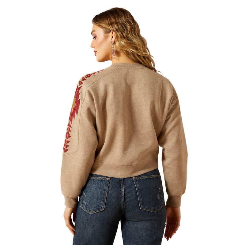 Ariat Women's Long Sleeve Tatonka Sweatshirt- Brown Heather