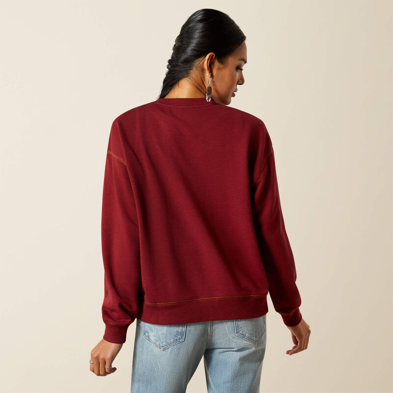 Ariat Women's Long Sleeve Lasso Sweatshirt- Cabernet