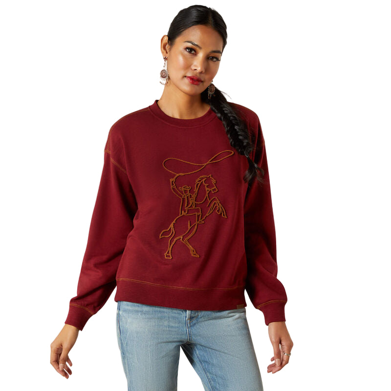 Ariat Women's Long Sleeve Lasso Sweatshirt - Cabernet