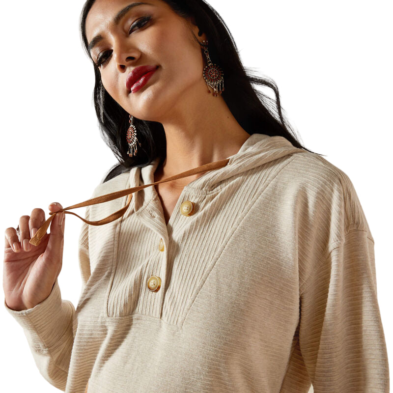 Ariat Women's Long Sleeve Ottoman Hoodie- Oatmeal Heather