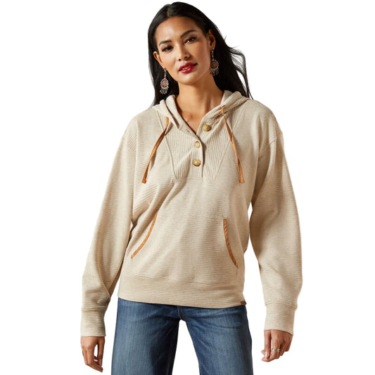 Ariat Women's Long Sleeve Ottoman Hoodie- Oatmeal Heather