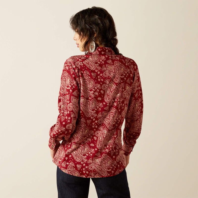 Ariat Women's Long Sleeve Imprints Snap Shirt- Antique Paisley