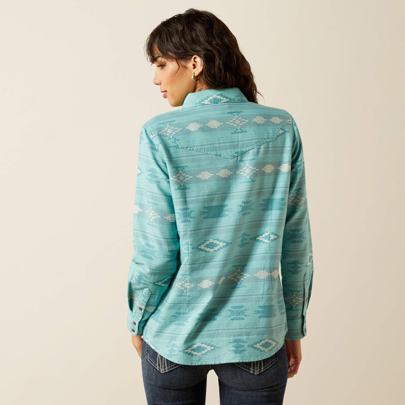 Ariat Women's Montana Long Sleeve Western Shirt- Mint