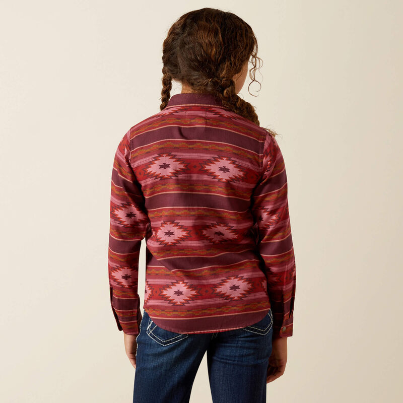 Ariat Girl's Long Sleeve Western Jewel Shirt- Rosa Southwest