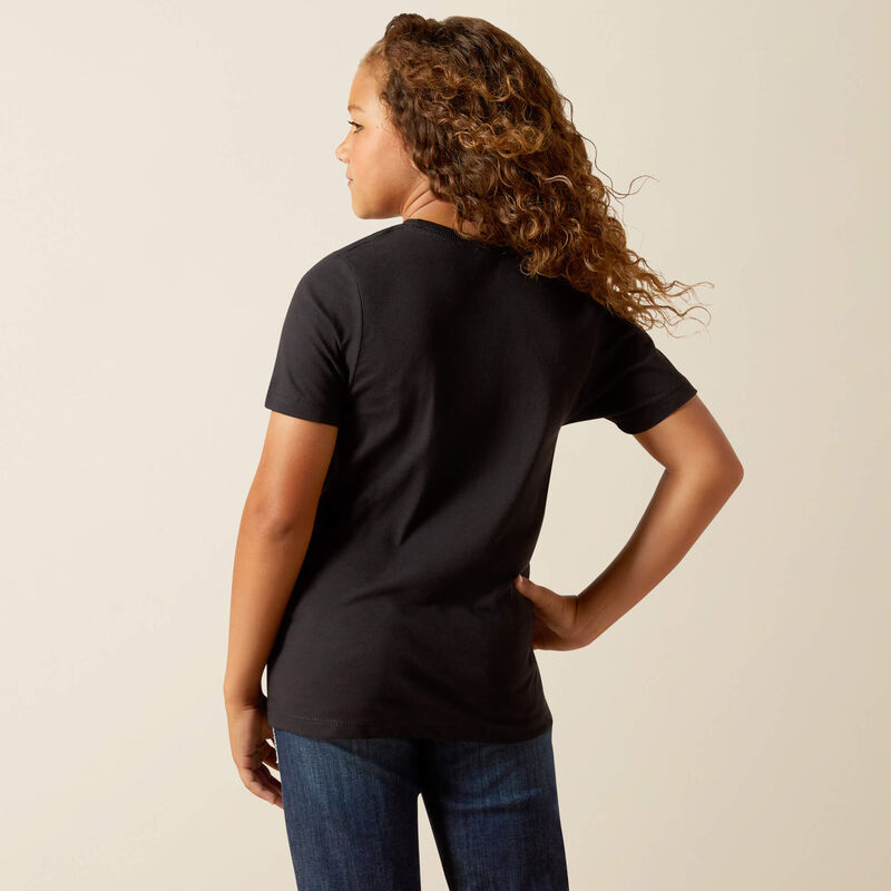 Ariat Girl's Ariat Boot Stitch Logo Tee Shirt- Black