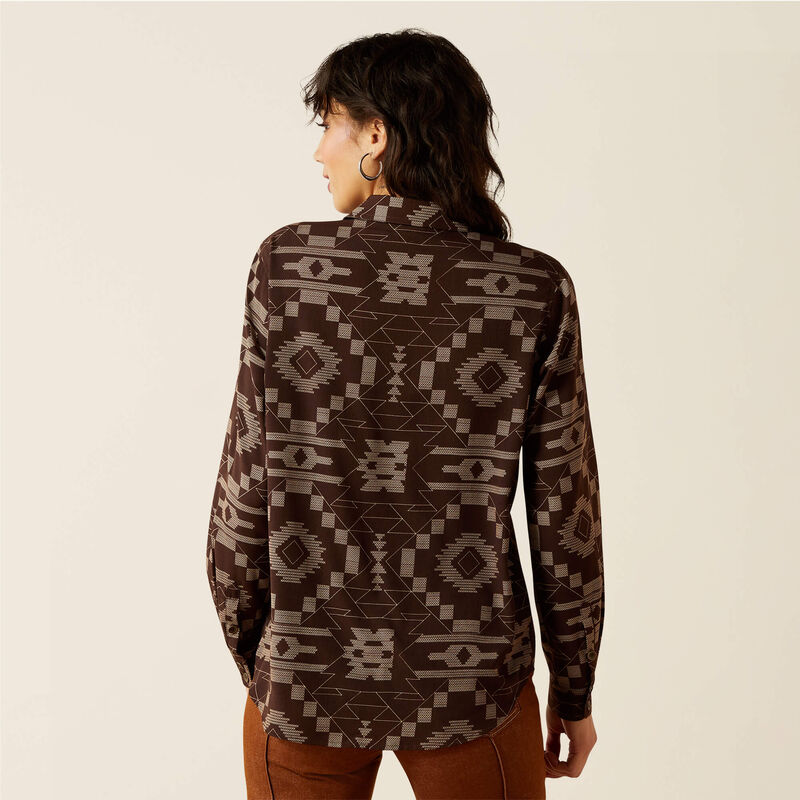 Ariat Women's Long Sleeve Homestyle Shirt- Southwest Cross Stitch