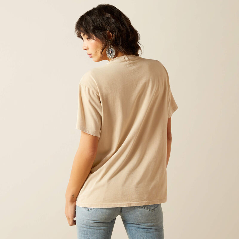Ariat Women's Short Sleeve Ride On Tee Shirt- Oyster Grey Mineral Wash