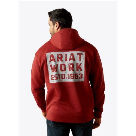 Ariat Men's Rebar Workman Brickyard Hoodie - Russet Brown
