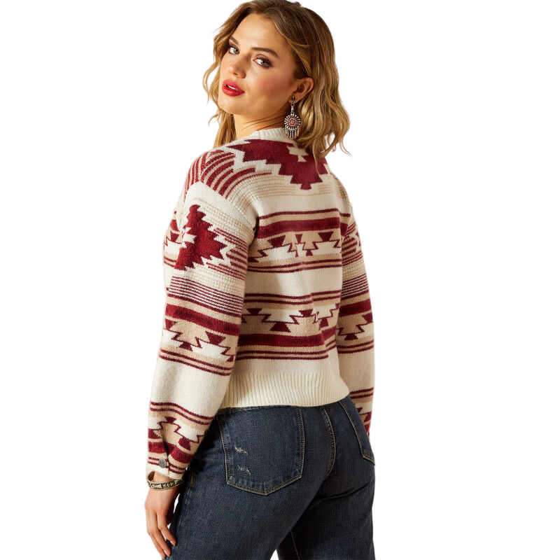 Ariat Women's Macao Long Sleeve Cropped Sweater- Macao Jaquard