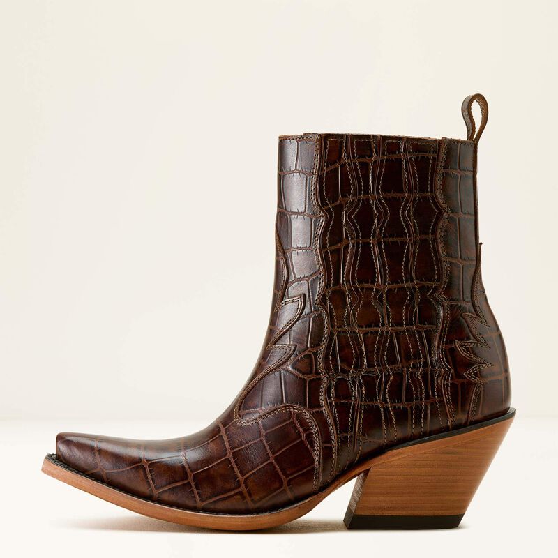 Ariat Women's Jade X Toe Western Boot- Luxe Espresso Croc Print