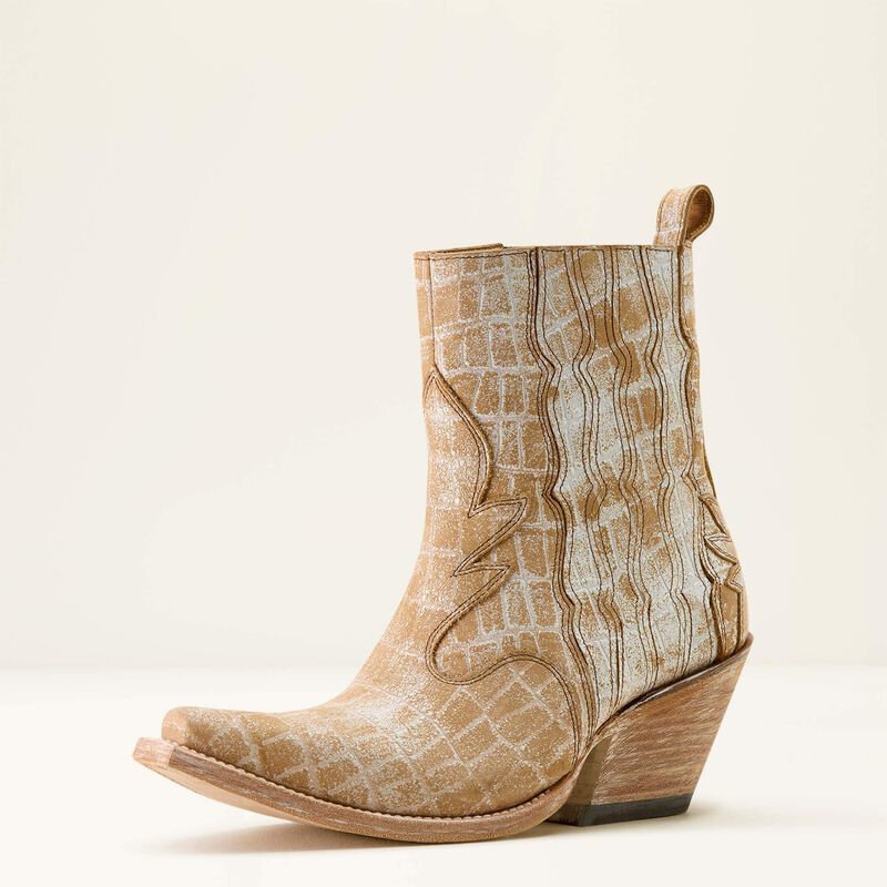 Ariat Women's Jade X Toe Western Boot- Crema Croc Print