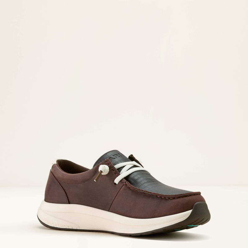 Ariat Women's Buckeye Waterproof Shoes - Chocolate Caiman Emboss Print