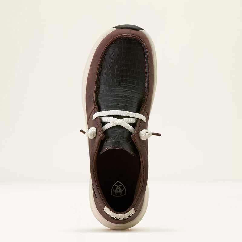 Ariat Women's Buckeye Waterproof Shoes - Chocolate Caiman Emboss Print