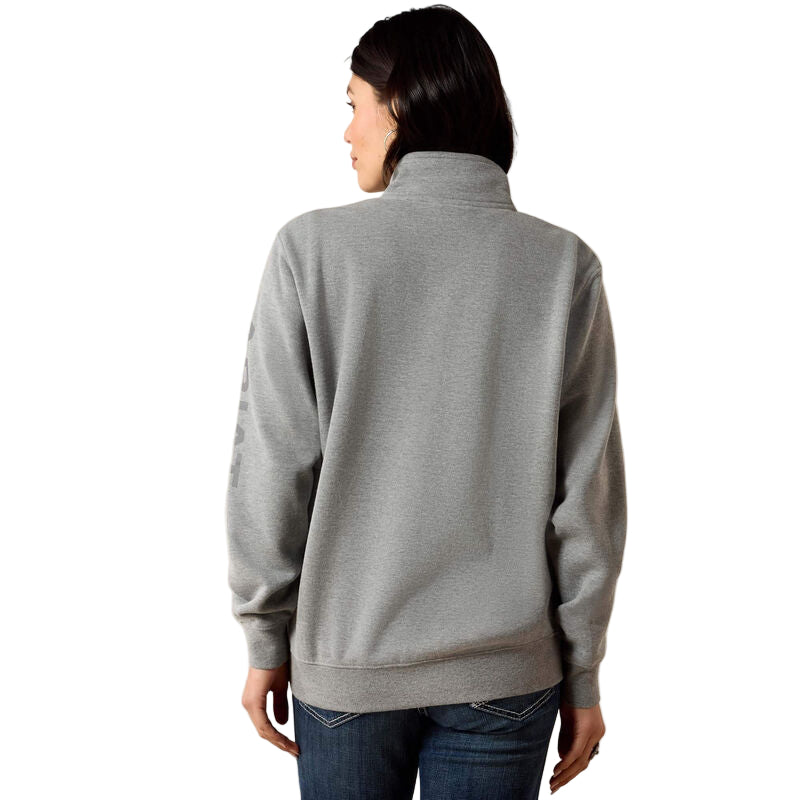 Ariat Women's 1/2 zip Long Sleeve Sweatshirt- Heather Grey