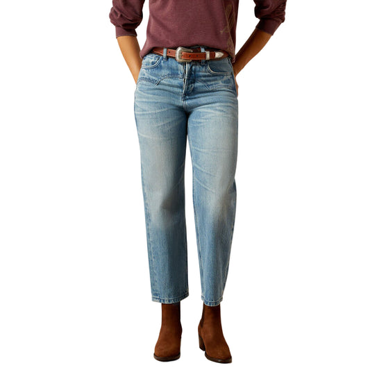 Ariat Women's Ultra High Rise Cheyenne Yoke Tomboy Straight Leg Jeans- Candy