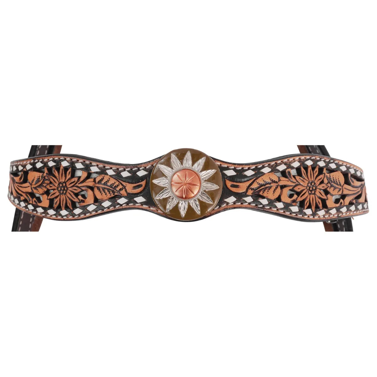 Circle Y White Daisy Filigree Browband Headstall
