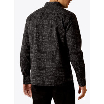 Ariat Men's Micah Modern Fit Long Sleeve Shirt - Black Paisley Patch Print - Irvine Tack & Western Wear