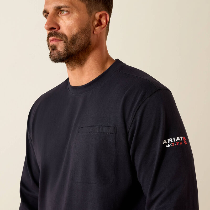 Ariat Men's FR Air Skull Long Sleeve Tee Shirt- Black