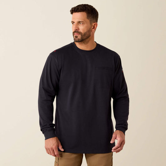 Ariat Men's FR Air Skull Long Sleeve Tee Shirt- Black