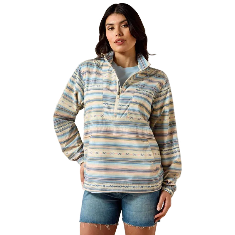 Ariat Women's Long Sleeve Whisper Pullover Jacket- Sunset Serape Stripe - Irvine Tack & Western Wear