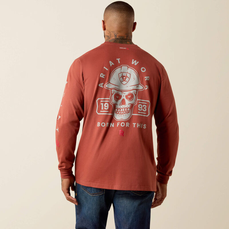 Ariat Men's FR Hardhead Workman Long Sleeve Tee Shirt- Brandy Snifter
