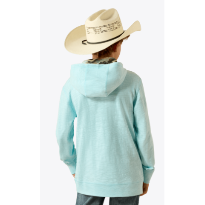 Ariat Boy's Retro Long Sleeve Hoodie - Aquatic