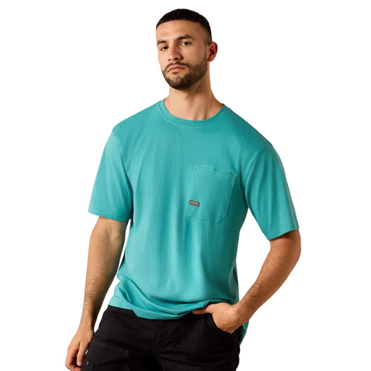 Ariat Men's Rebar Workman Short Sleeve Tee Shirt - Teal