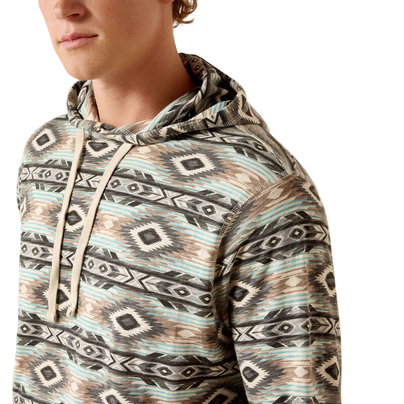 Ariat Men's Lightweight Retro Long Sleeve Hoodie - Sandshell Serape