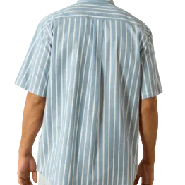 Ariat Men's Pro Series Tre Short Sleeve Shirt - Blue Shadow Stripe - Irvine Tack & Western Wear