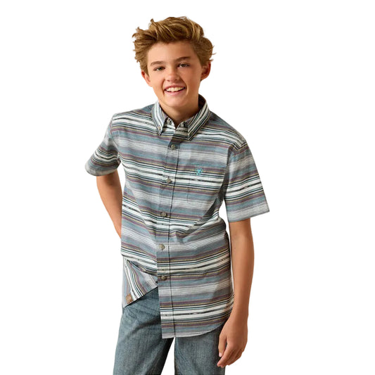Ariat Boy's Pauline Short Sleeve Shirt- Excalibur Serape Stripe