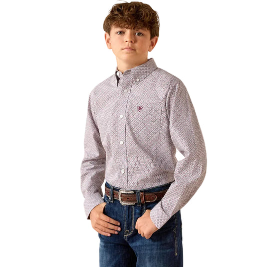 Ariat Boy's Philly Long Sleeve Shirt - Excalibur Geo Print
