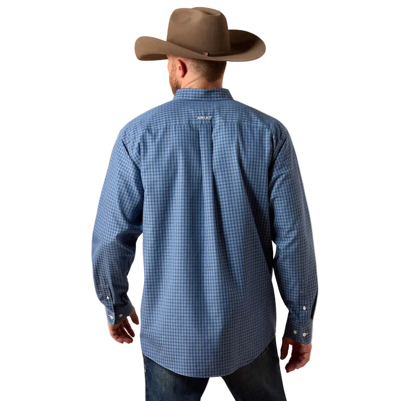 Ariat Men's Canyon Long Sleeve Classic Fit Shirt- Ensign Blue Plaid