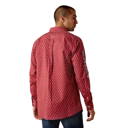 Ariat Men's Willow Long Sleeve Fitted Shirt - Red/Blue