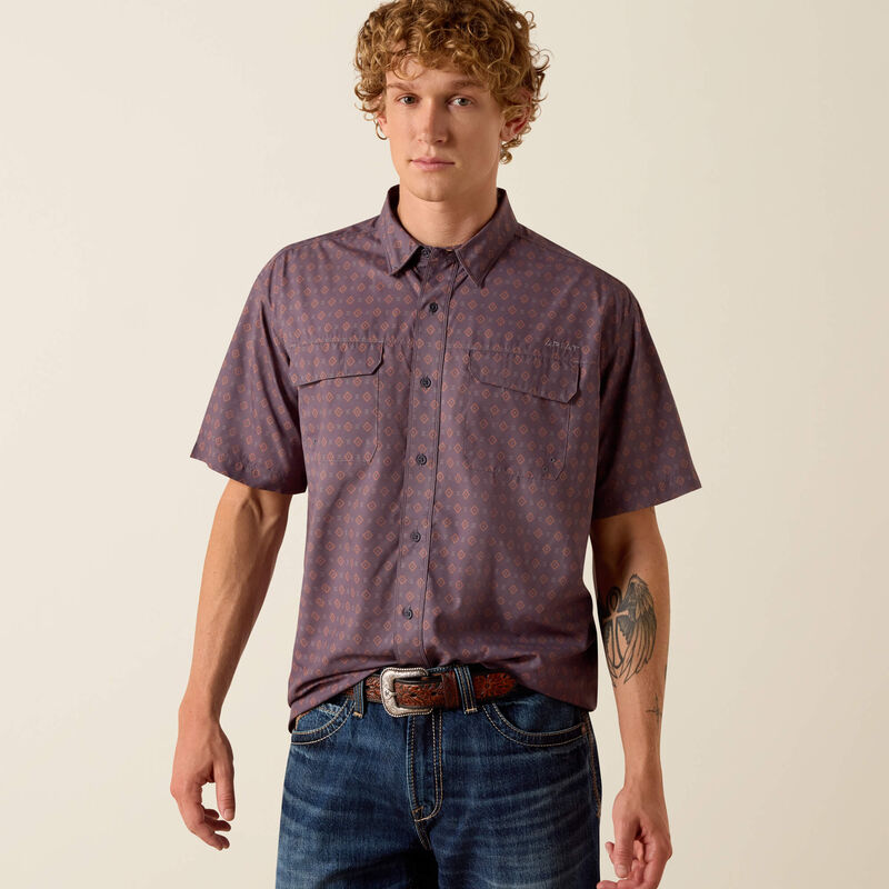 Ariat Men's VentTEK Outbound Fitted Short Sleeve Shirt - Black