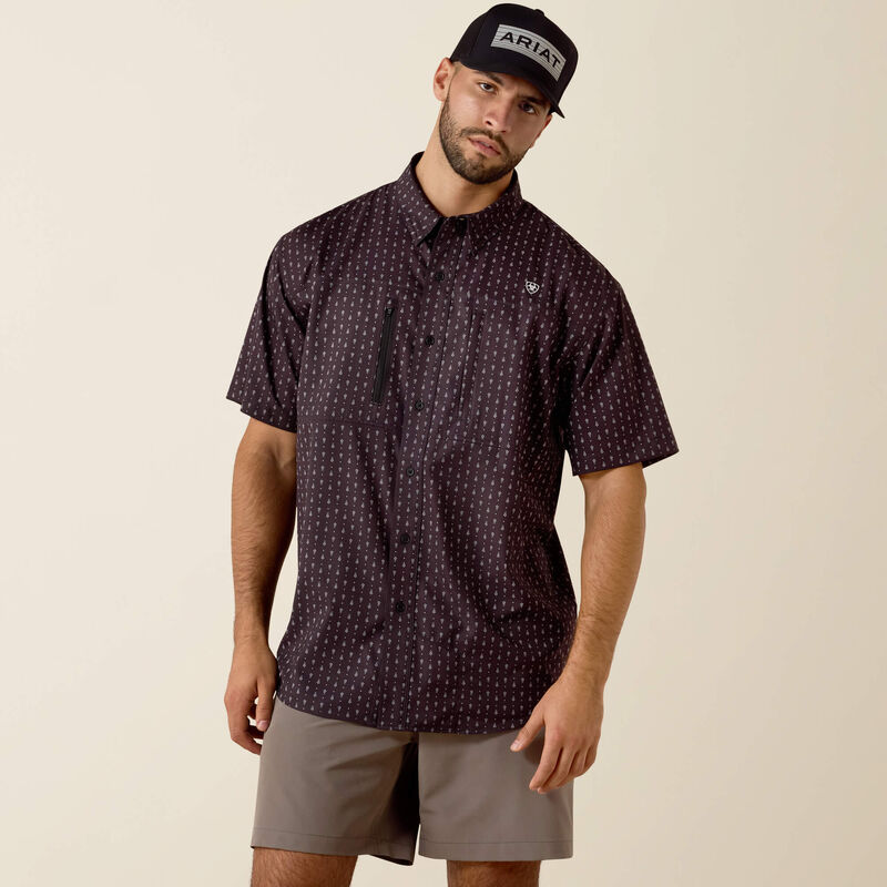 Ariat Men's Printed VentTEK Classic Fit Short Sleeve Shirt - Black