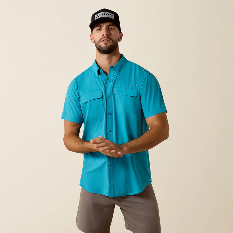 Ariat Men's VentTEK Outbound Fitted Short Sleeve Shirt - Blue Moon