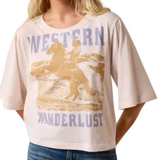 Ariat Women's Mid Sleeve Wanderlust Tee Shirt - Sea Salt