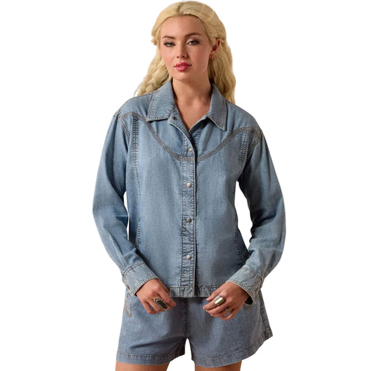 Ariat Women's Bonfire Shirt Jacket - Medium Blue